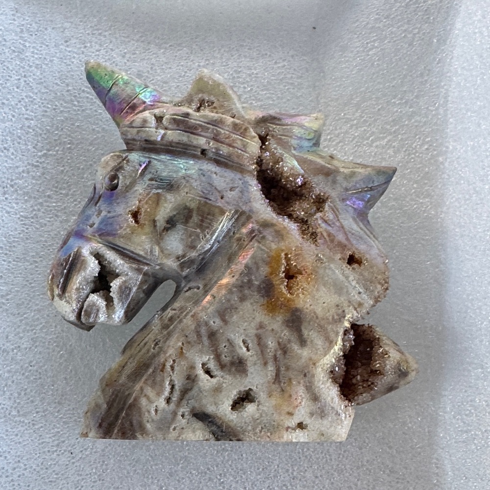 Mystical Stone Unicorn geode crystal rock Decor